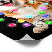 Poster Corgi Dog Christmas Lights Pajama Funny  (Coin)