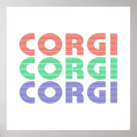 Corgi Dog Texte coloré moderne