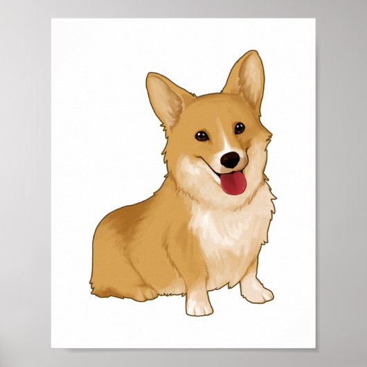 Poster Corgi doux et souriant (Devant)
