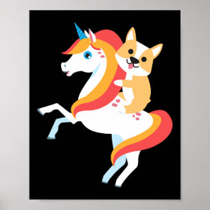 Poster Corgi équitation Unicorn mignon chien drôle Coût d