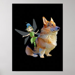 Poster Corgi & Fairy - Funny Pembroke Welsh Corgi