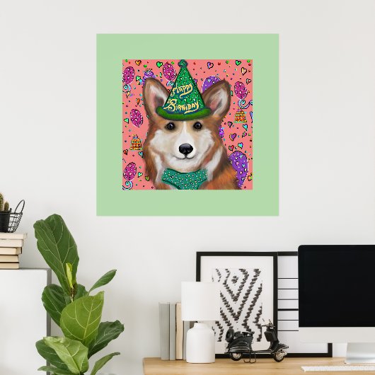POSTER CORGI GALLOIS DE PEMBROKE (Bureau à domicile)