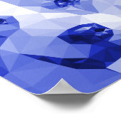 Poster Corgi Low Poly Art en bleu (Coin)