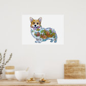 Poster Corgi orange mignon pour une humeur positive (Cuisine)