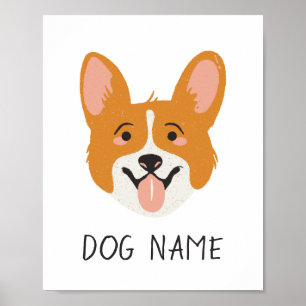 Poster CORGI personnalisable - Ajouter le nom de votre ch