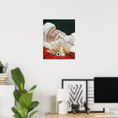 Poster Corgi Puppy et Père Noël Dog Art Print (Bureau à domicile)
