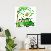 Poster Corgi St Patrick Day Green Truck Under (Bureau à domicile)