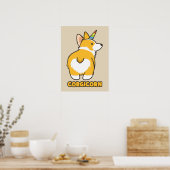 Poster Corgi Unicorn - CORGICORN (Cuisine)
