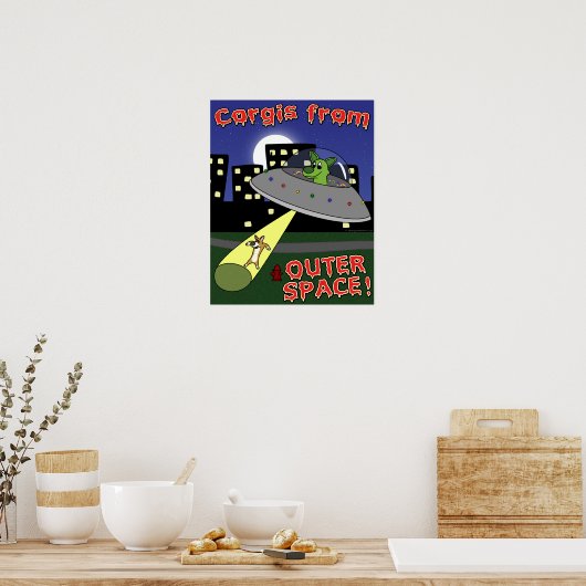 Poster Corgis de l'affiche spatiale (Cuisine)