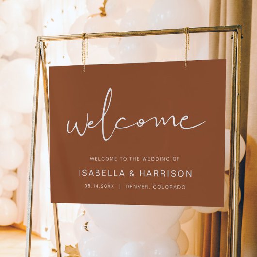 Poster CORIANDER- Bohème brûlé Orange Mariage Bienvenue