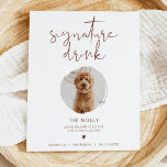 Poster CORIANDER Boho 1 Photo Animal de compagnie Signatu<br><div class="desc">Ce panneau de boisson signature est doté d'une fente photo, d'une police manuscrite pointue et d'un design minimaliste moderne avec une combinaison de rouille boho et de couleur blanche. Modifiez facilement la police et la couleur arrière - plan pour correspondre à votre événement. Ce panneau est parfait pour ajouter une...</div>