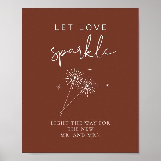 Poster CORIANDER Boho Mariage Sparkler Envoyer l'affiche (Devant)