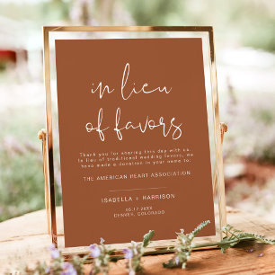 Poster CORIANDER Boho Terracotta Lieu of Favors Wedding