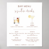 Poster CORIANDRE Boho Cocktail Menu de la barre de boisso (Devant)