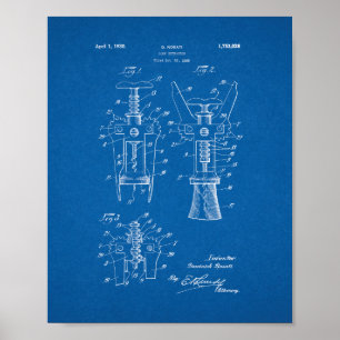 Poster Cork Extractor Patent - Blueprint