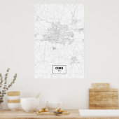 Poster Cork, Ireland (black on white) (Cuisine)