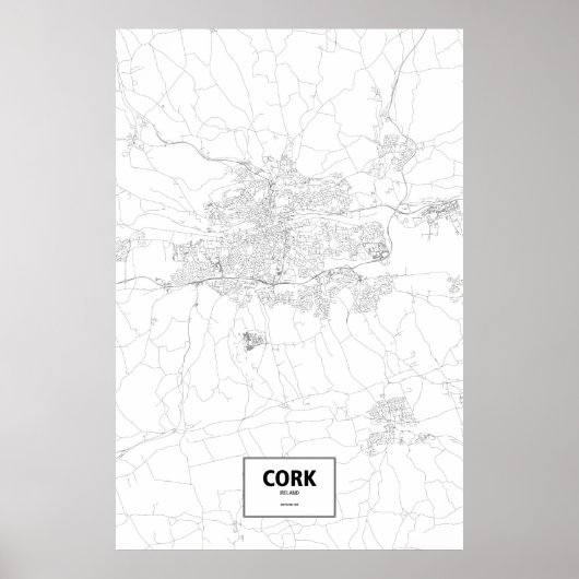 Poster Cork, Ireland (black on white) (Devant)