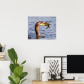 Poster Cormoran avec un poisson (Bureau à domicile)