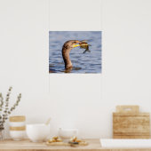 Poster Cormoran avec un poisson (Cuisine)