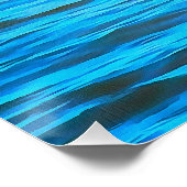 Poster Cormorant Avec Ailes Étendues Sur L'Art Blue Water (Coin)