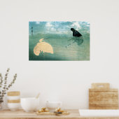 Poster Cormorant et héron blanc 1789 (Cuisine)