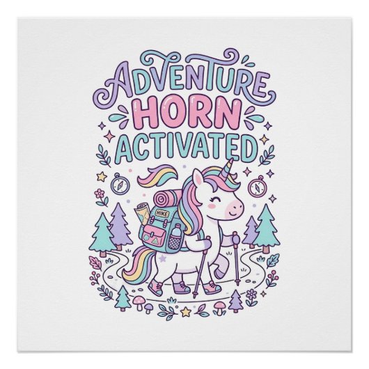 Poster Corne d'Aventure de Licorne Activée Graphique Past (Devant)