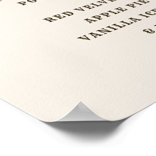 Poster Corne de Plenty | Menu Dîner Thanksgiving (Coin)