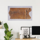 Poster Corne de rennes sculptée avec cerf et bondissant (Bureau à domicile)