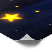 Poster Corne d'or conte de fée de nuit espace ciel (Coin)