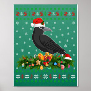 Poster Corneille corneille Oiseau Amant Noël Chapeau de S