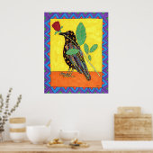 Poster Corneille d'Oaxacan avec Rose rouge (Cuisine)
