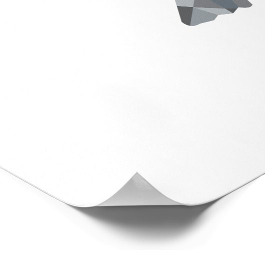 Poster Corneille perché en arrière bas polygone (Coin)