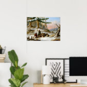 Poster Cornelius Krieghoff Chasseurs d'orignaux (Bureau à domicile)