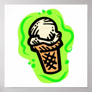 Poster Cornet de crème glacée