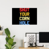 Poster Cornhole Drôle Ferme Ton Cornhole (Bureau à domicile)