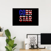 Poster Cornhole Funny Bean Bag Toss Corn Star USA Flag (Bureau à domicile)