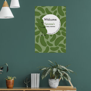 Poster cornichon enceinte accueil thème baby shower