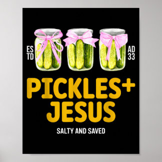 Poster Cornichons Jésus Salés Et Sauvés Drôle Jésus Corni