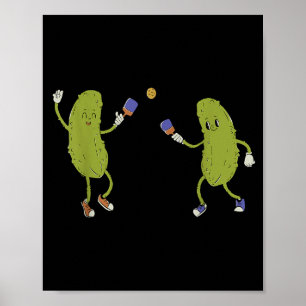 Poster Cornichons jouant au pickleball joueur de pickleba
