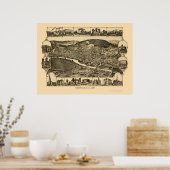 Poster Corning, NY Carte panoramique - 1882 (Cuisine)