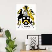 Poster Cornish Family Crest (Bureau à domicile)