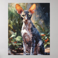 Poster Cornish Rex Cat Art Imprimer