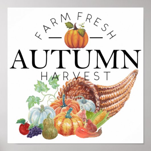 Poster Cornucopia de la récolte d'automne (Devant)