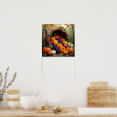 Poster Cornucopia de la récolte d'automne et des bénédict (Cuisine)