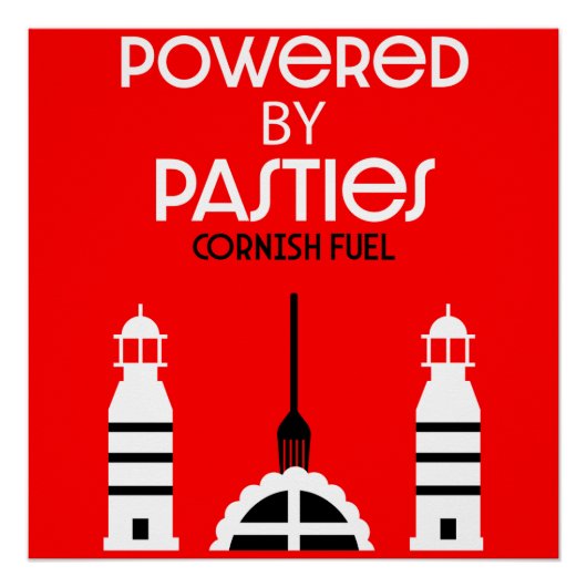 Poster Cornwall Cornish Pasnish Anglais (Devant)