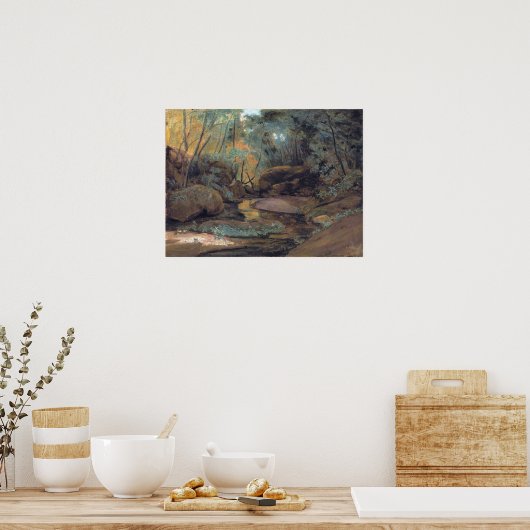 Poster Corot - Civita Castellana Torrent Under The Trees (Cuisine)