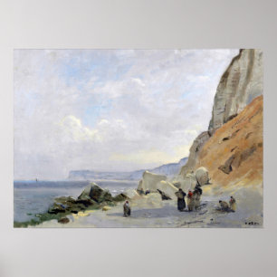 Poster Corot - Falaises de craie près d'Yport