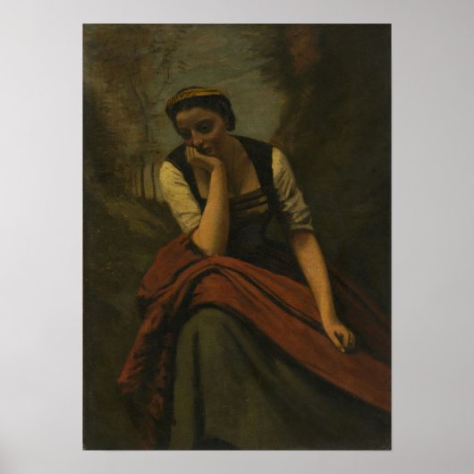 Poster Corot - Femme en méditation (Devant)