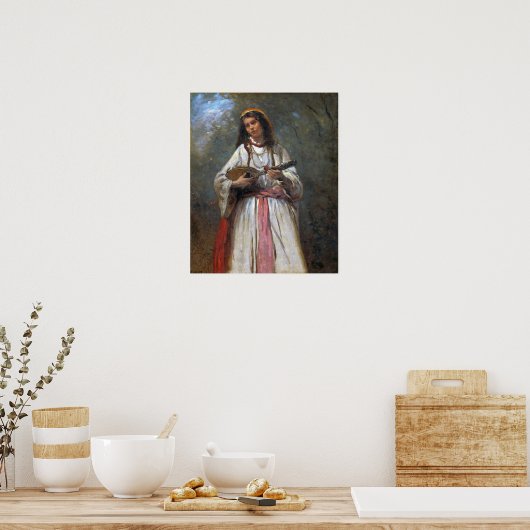 Poster Corot - Gitane avec mandoline (Cuisine)