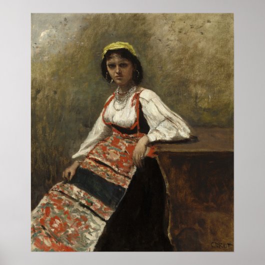 Poster Corot - Jeune Fille Italienne 1872 (Devant)